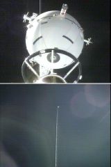 initial deploy of tether and satellite