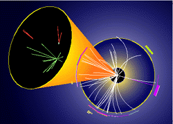 particle tracks collision proton-antiproton