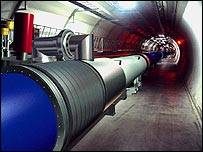Computer-generated image of the LHC tunnel